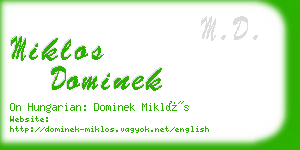 miklos dominek business card